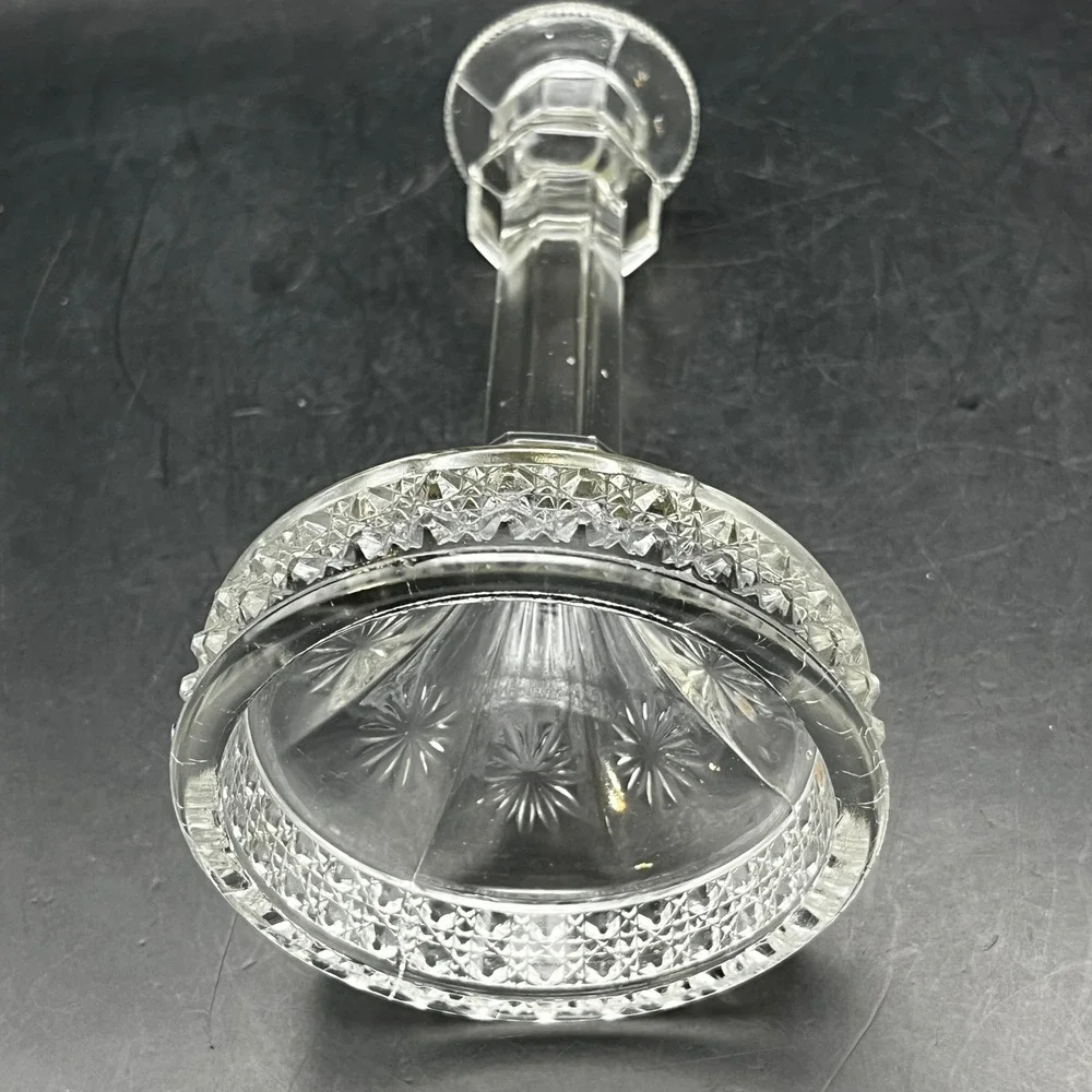 Vtg Imperial Glass Candlestick Holder Amelia Pattern Starburst 7